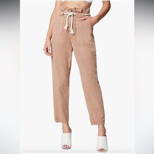 BLANKNYC | High Waist Paper Bag Pants | Tan with Rope Belt | Large